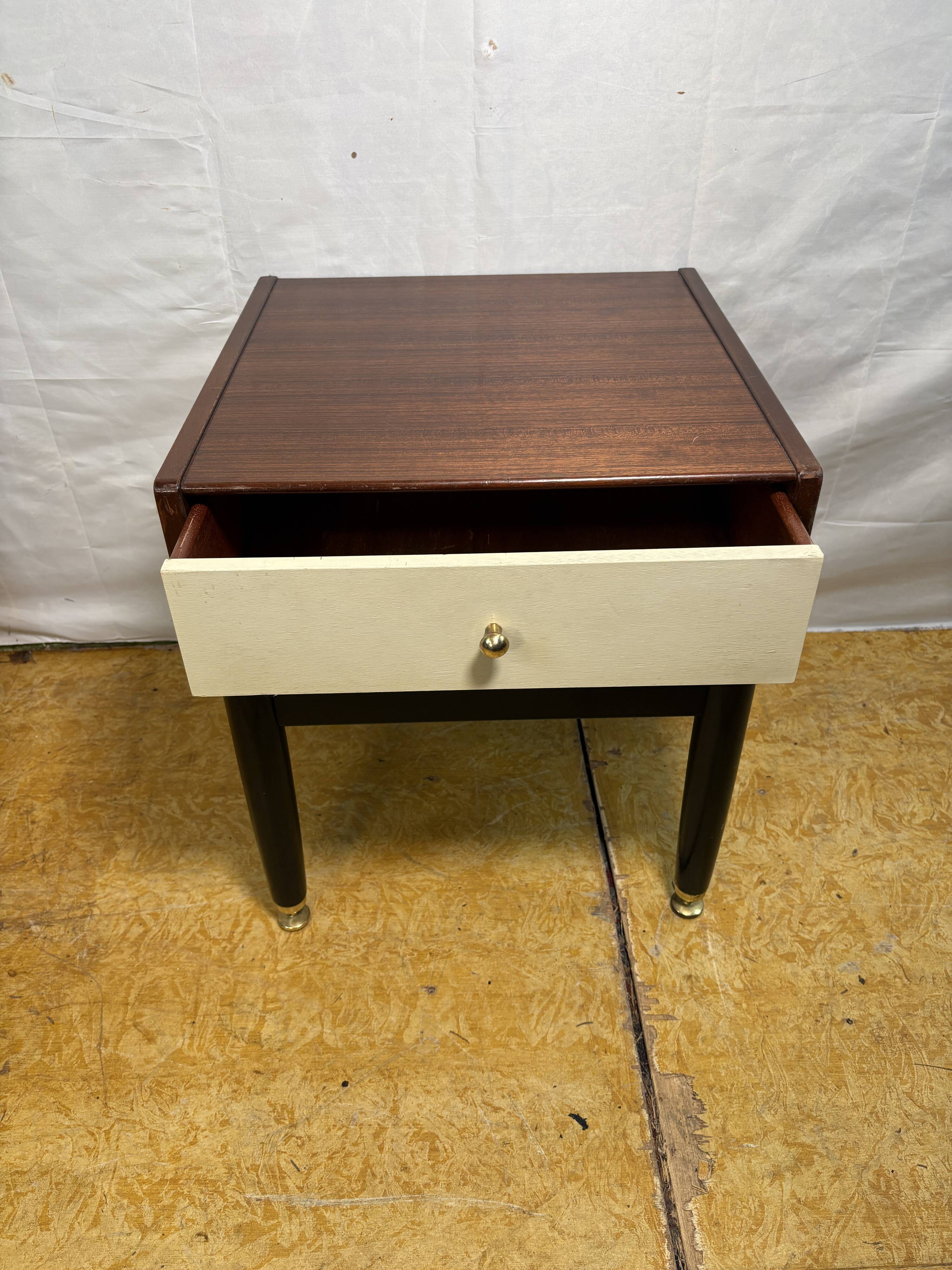 Mid-Century Retro Vintage Teak Side Table by G Plan Librenza “White China"