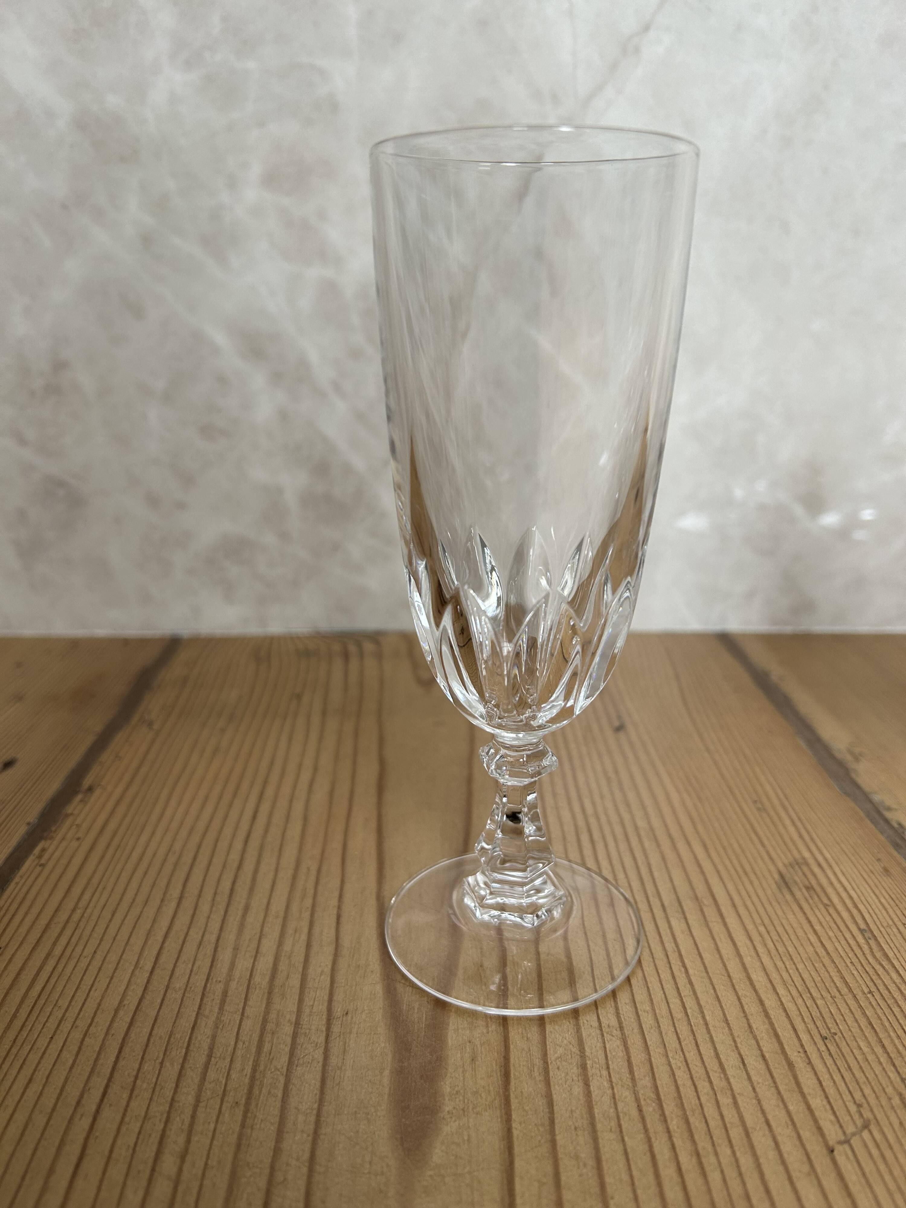 Set of 4 antique crystal flutes