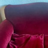 Red velvet sofa