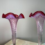 2 vases cornet Art Nouveau