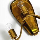 Pair of large heavy Mid Century brass wall lights from a German church