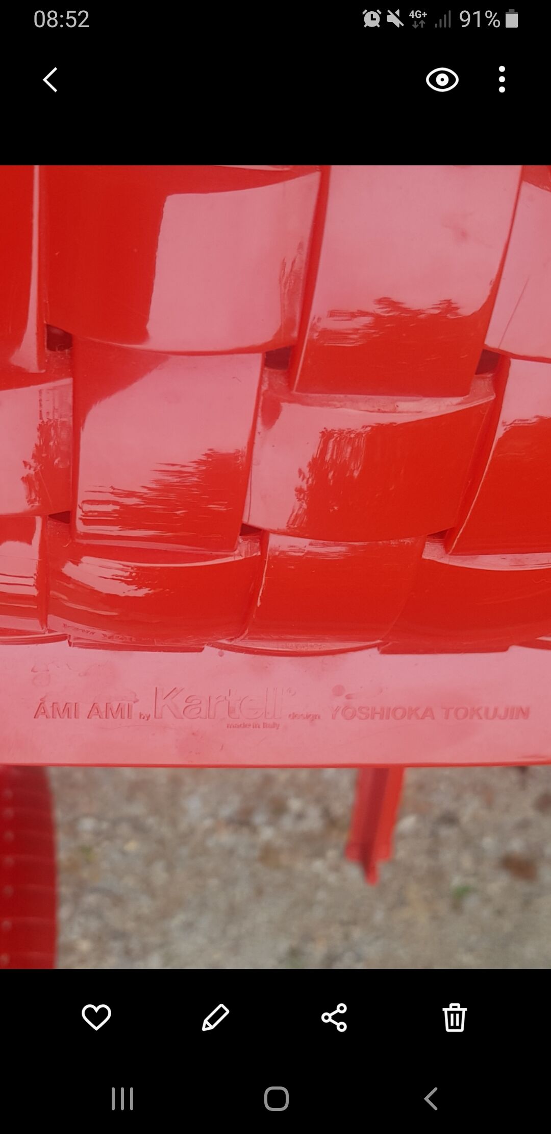 Kartell table and 2 chairs