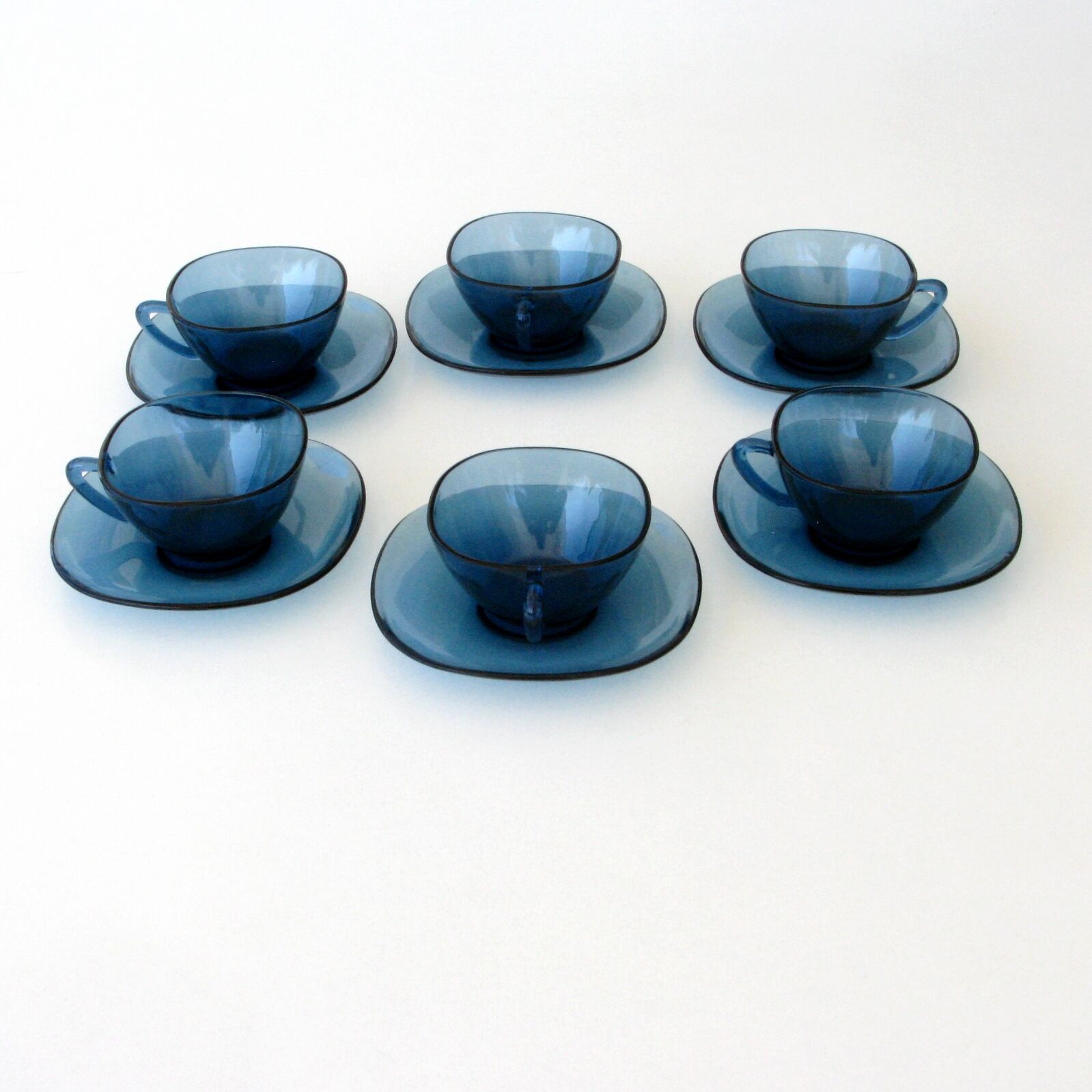 VERECO Coffee Set - Vintage Blue - 6 cups and 6 under cups