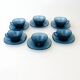 VERECO Coffee Set - Vintage Blue - 6 cups and 6 under cups