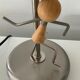 Pair of vintage lamps in wood and chrome metal
