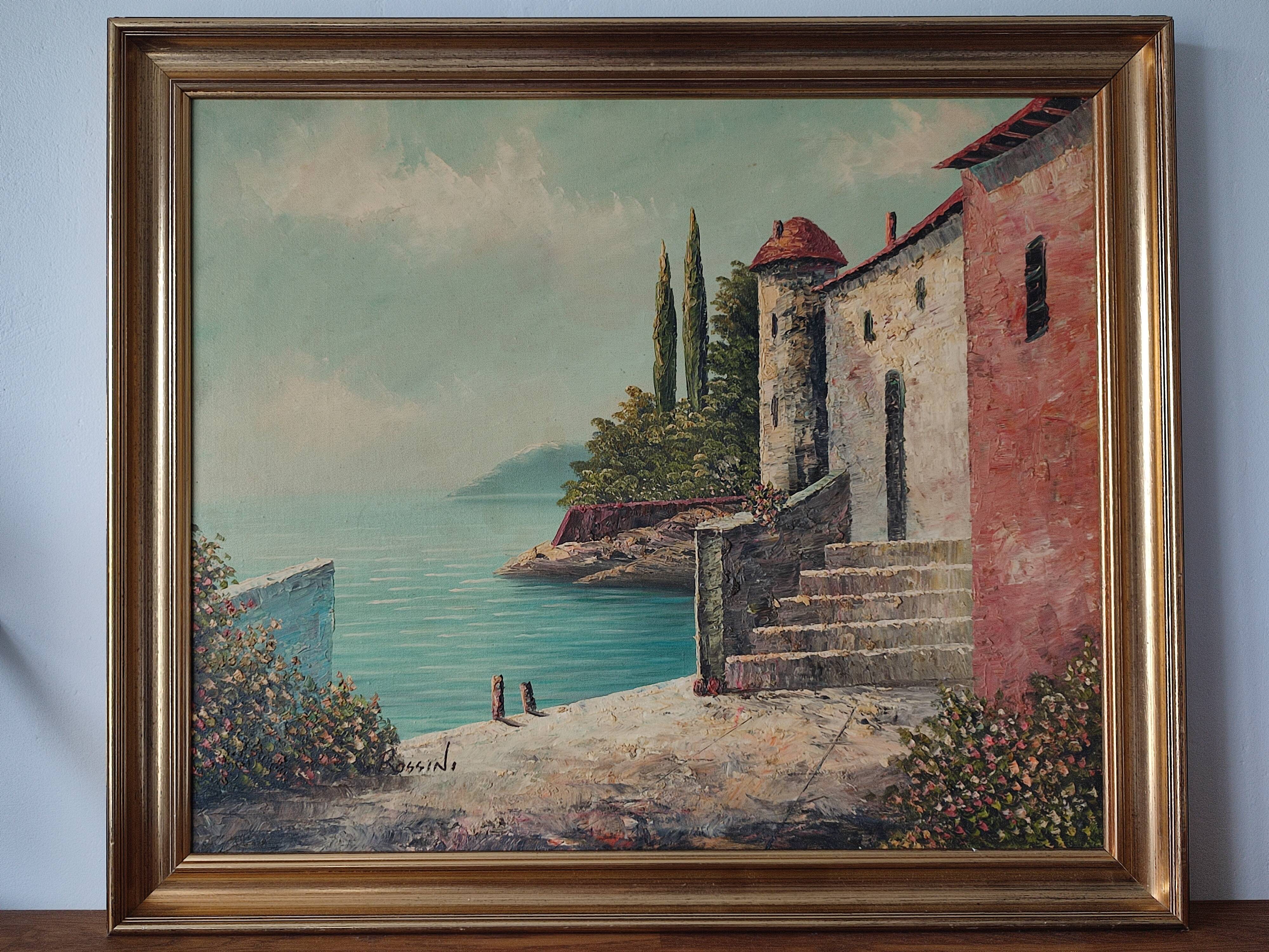 Oil painting on canvas signed Rossini