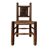 Turned wood straw chair