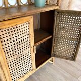 Étagère / Blibliothèque en bambou et rotin - Années 60/70