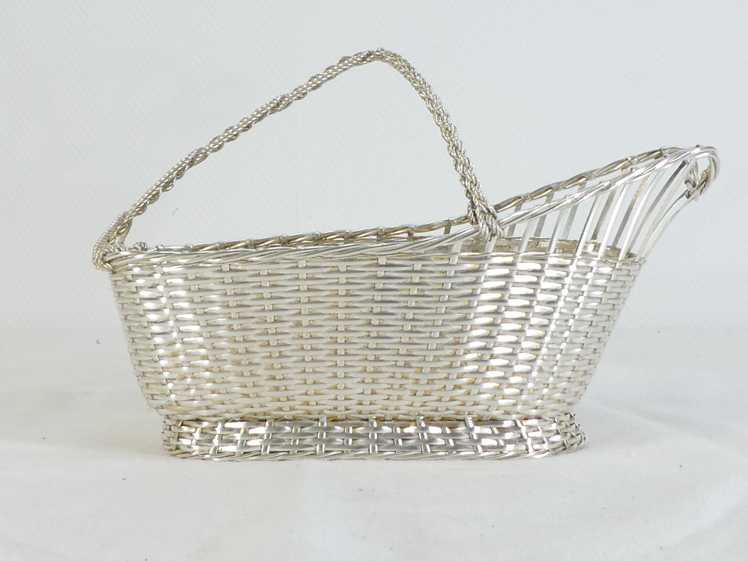 Christofle basket door silver metal bottle
