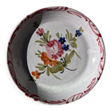 Sicilian plate pink hand-painted floral pattern