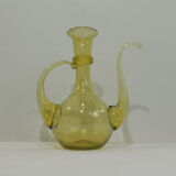 Grande verseuse vintage en verre soufflé Biot
