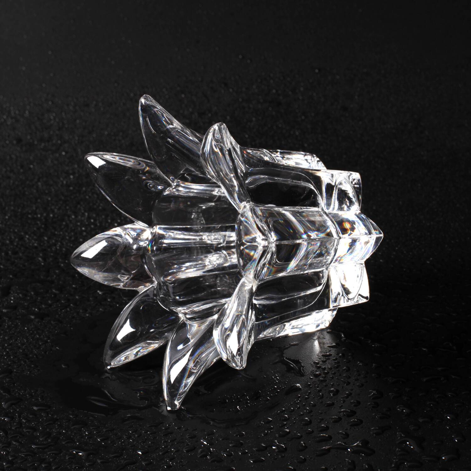 Vintage Royal Crystal Rock Laurus Votive Candle Holder / Italy / 1990s