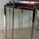 Pair of vintage stackable stools in faux leather and chrome - 70s