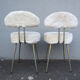 Lot de 2 chaises Pelfran moumoute ivoire vintage