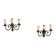 Antique wall sconces in gilded bronze, 3 lights, Italy, 20th century.