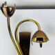 Pair of 1950s wall lights in brass and opaline tulips, Lunel/Arlus