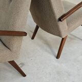 Pair of grey mottled armchairs by Jaroslav Smidek for TON Bystrice