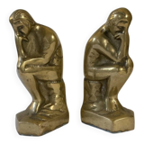 Paire de serre-livres en laiton d'après "Le penseur" de Rodin, vers 1960