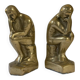 Paire de serre-livres en laiton d'après "Le penseur" de Rodin, vers 1960