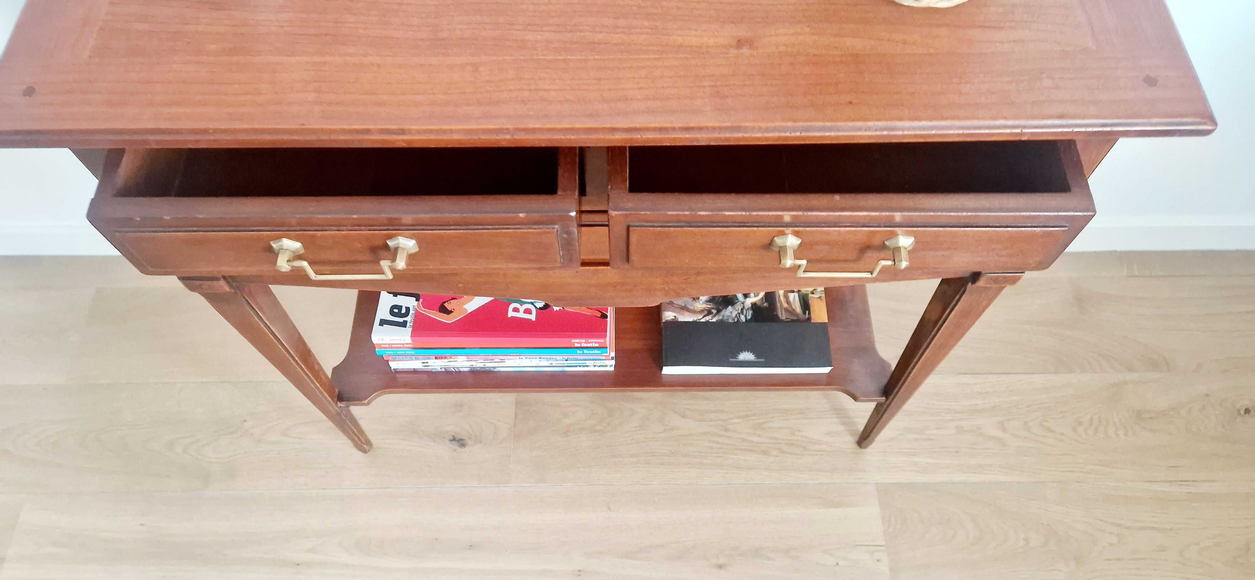 Console trolley style Directoire in mahogany