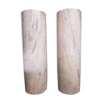 Two 18th Century French Rosa Portugués  Marble Columns/Pillars