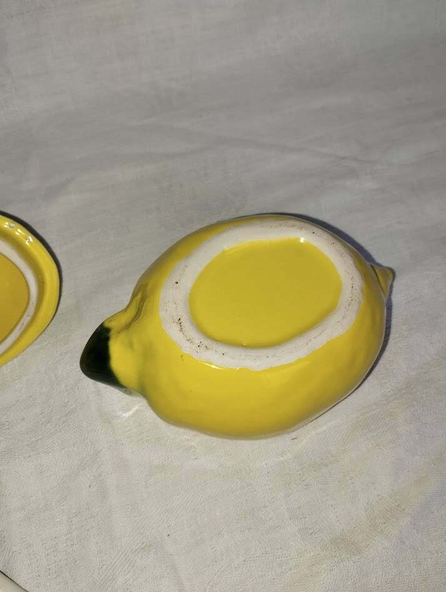 Confiturier citron – Faïence émaillée – Années 60–70 – Vintage
