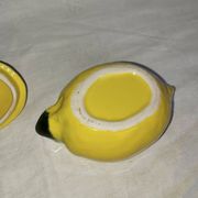 Confiturier citron – Faïence émaillée – Années 60–70 – Vintage