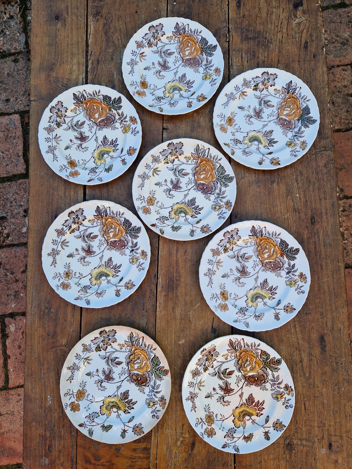 Set of 8 English Dessert Plates Mason's Chantilly Pattern