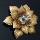 Masca floral applique, metal with gold leaf, 1970
