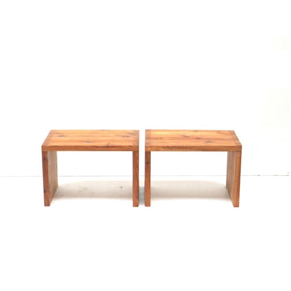 Ensemble unique de 2 tables / tables de chevet vintage par Ate van Apeldoorn pour Houtwerk Hattem