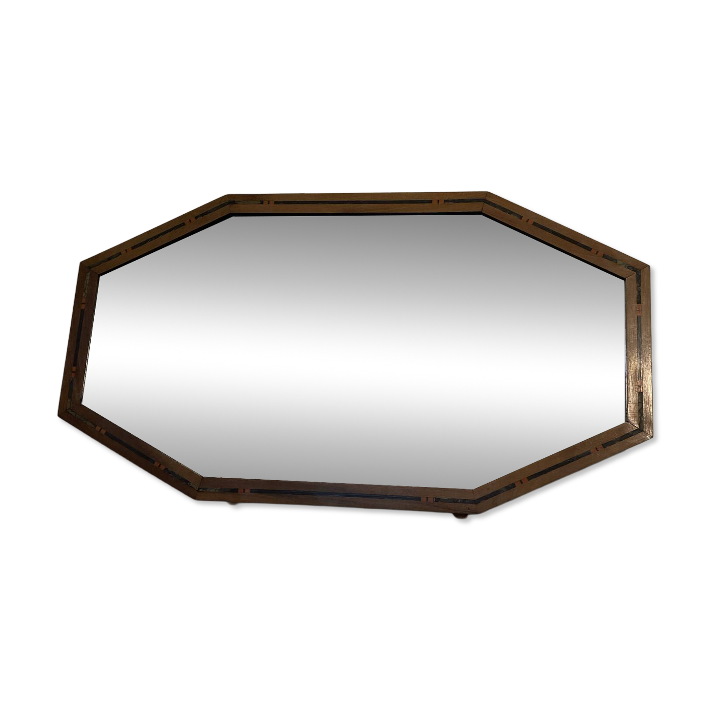 Miroir Art déco vintage bois marqueté