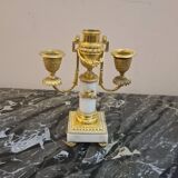 Fireplace set signed Planchon, 19th century