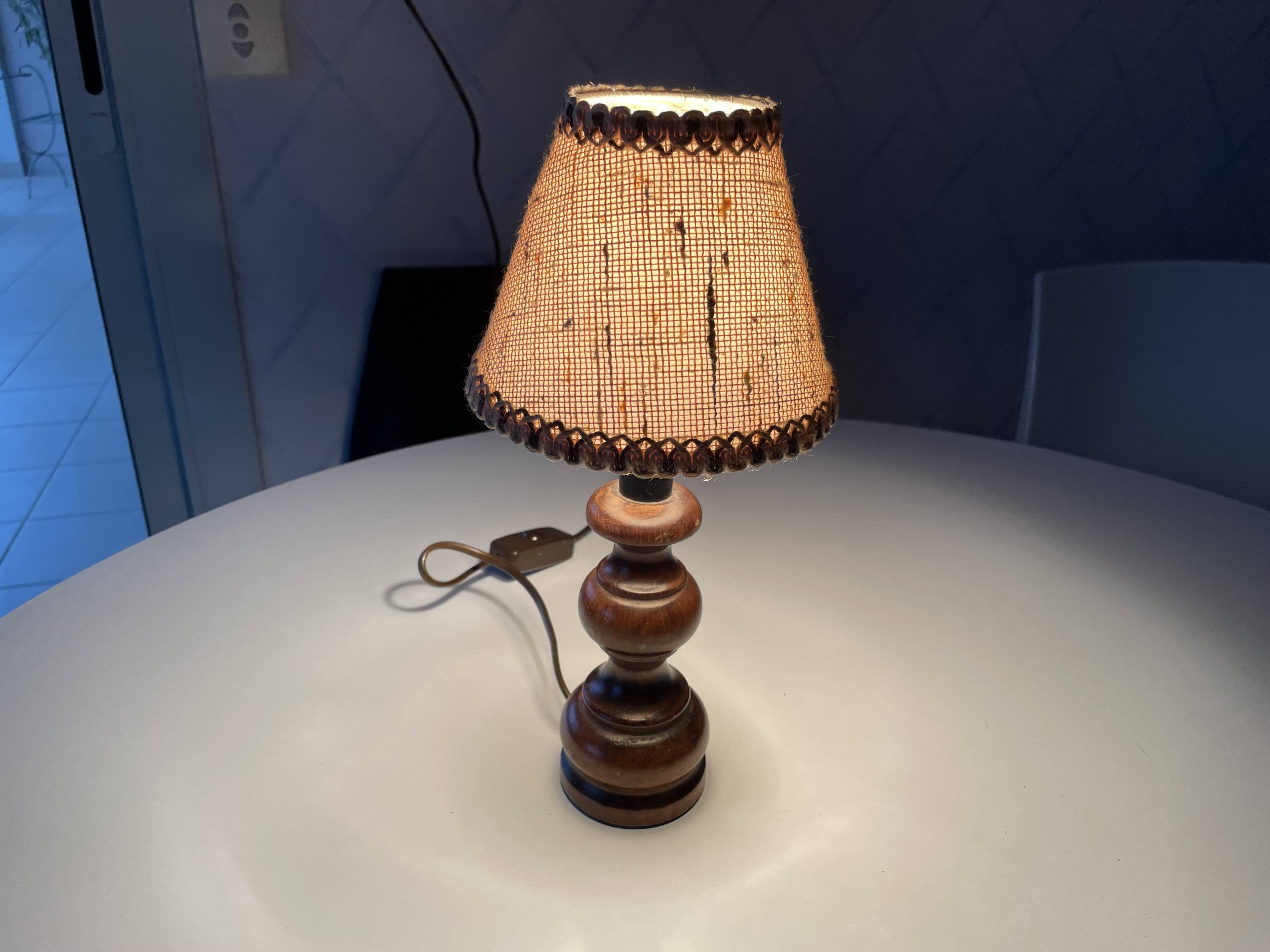 Wooden bedside lamp