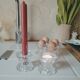 6 Reims glass candle holders
