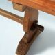French Extra long solid elm wooden monastery bench, ca. 1850