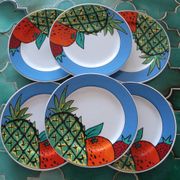 6 assiettes à dessert pop 90's porcelaine