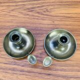 Pair of vintage brass cellar rat candlesticks