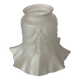 Antique tulip lampshade in white frosted glass with pleated crown