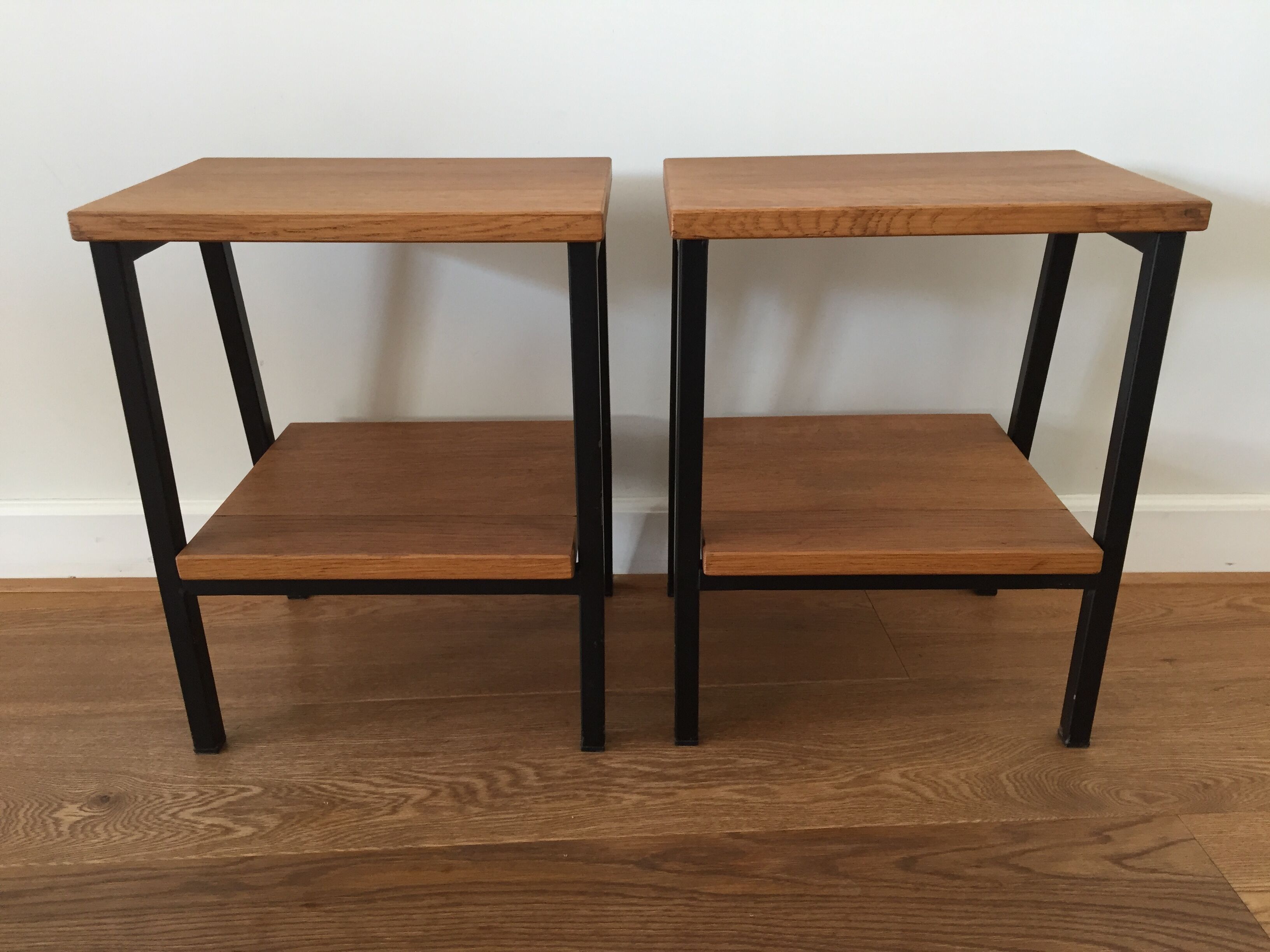 Pair of solid oak bedside tables