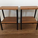 Pair of solid oak bedside tables