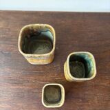 Set of 3 Art Nouveau flower pots by Gustav de Bruyn