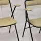 Pair of folding chairs with vintage armrests, 70s