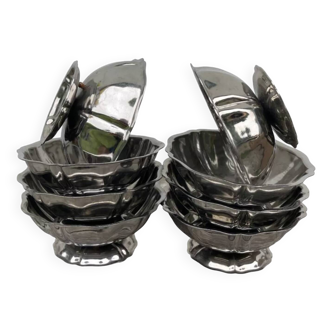 8 stainless steel cups 1970