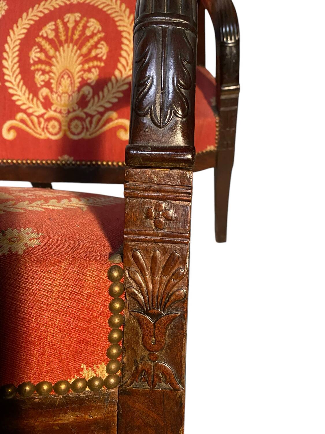 Pair of Empire Period Mahogany Armchairs and Bergère