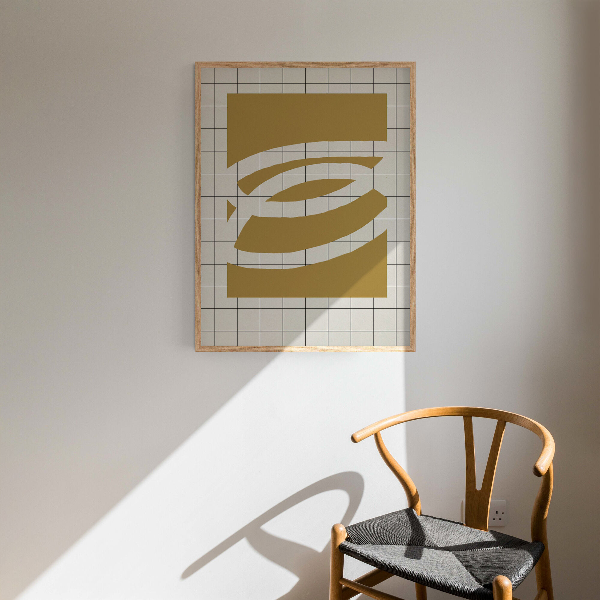 Abstract beige giclee print, 50x70cm