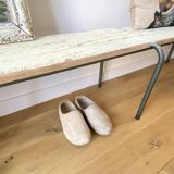 weathered school bench