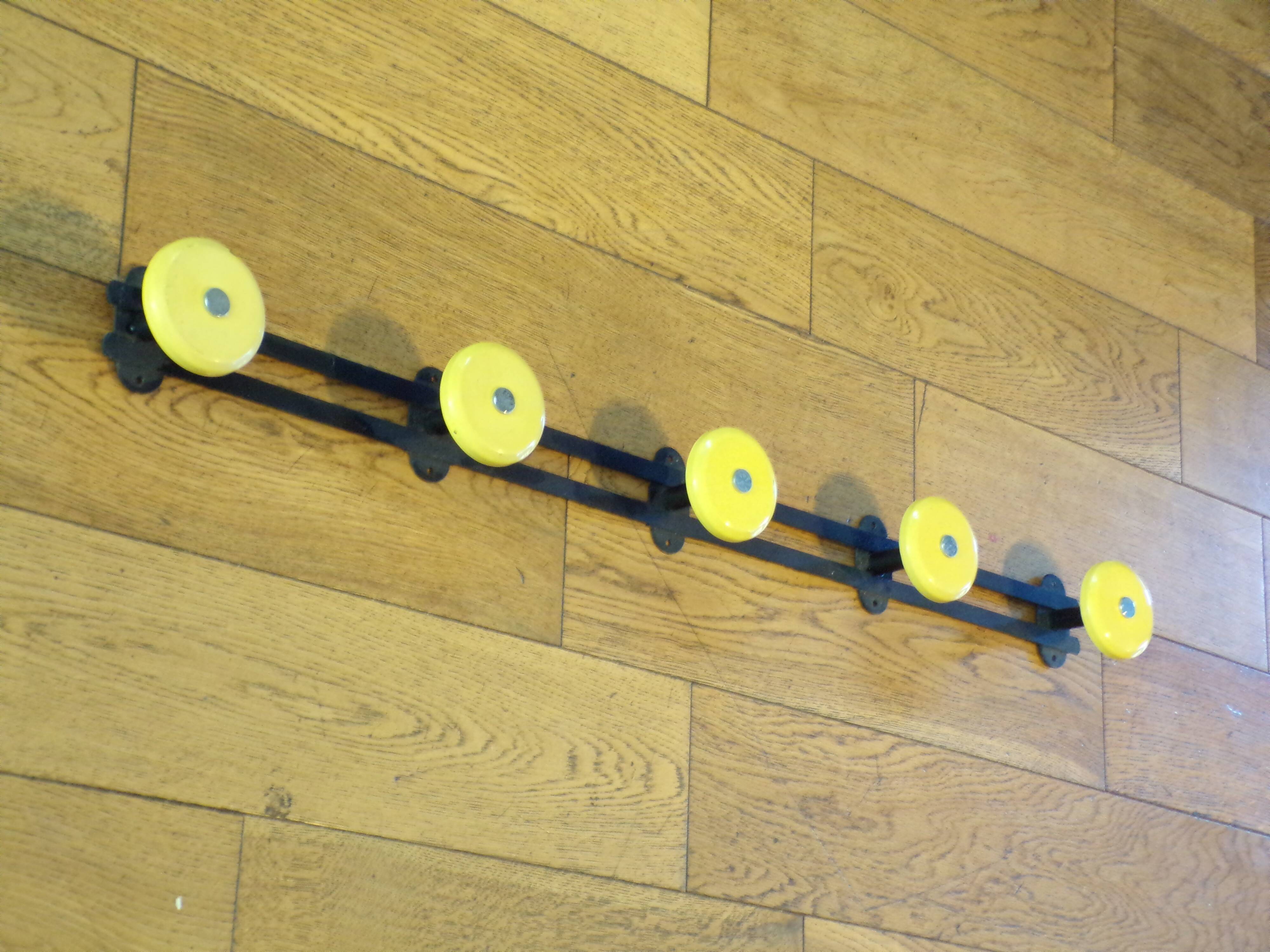 Vintage coat rack with 5 metal racks
