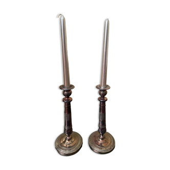 Pair of brass candle holders