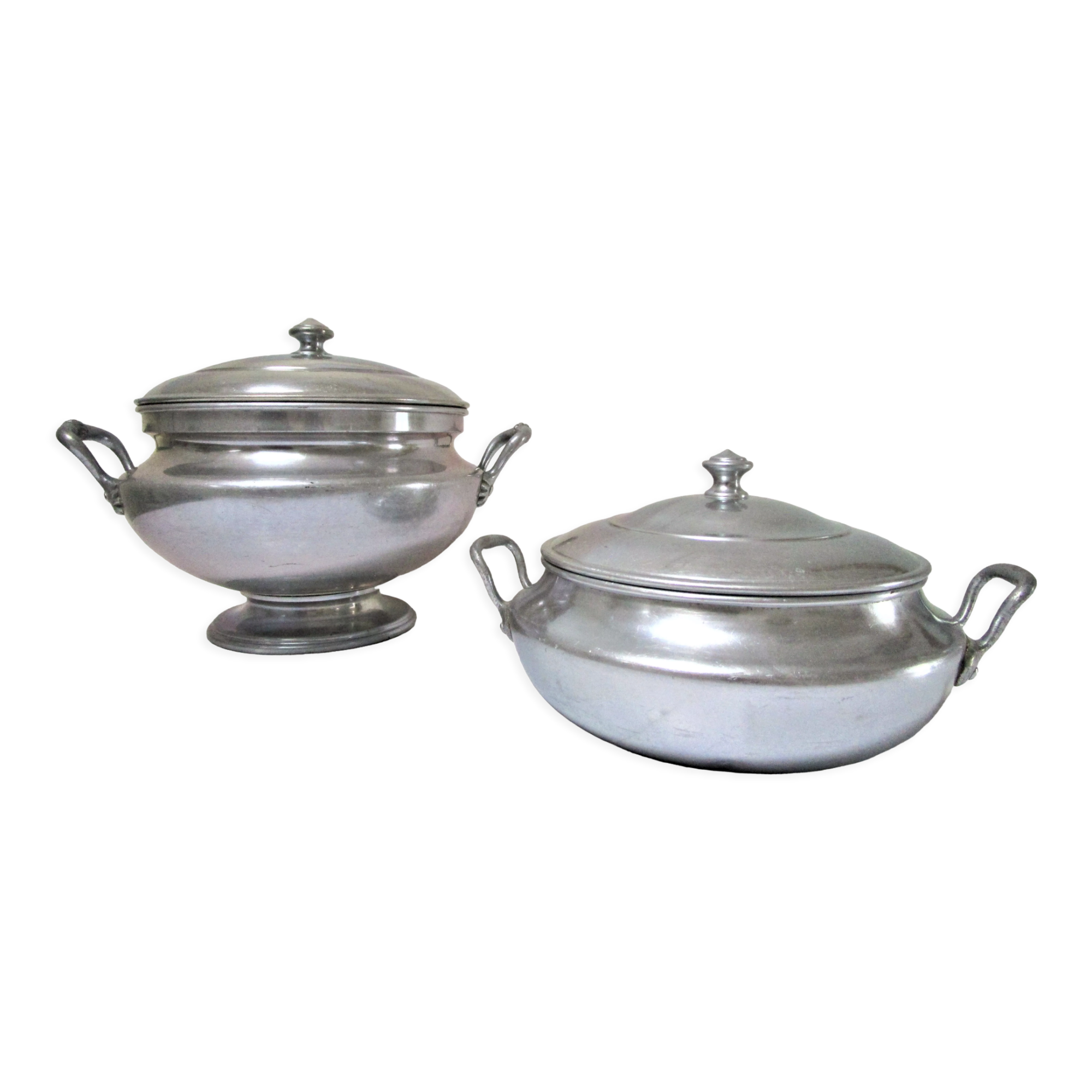 Set of two aluminum tureen Turneds from the 30s/40s