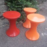 Tabourets Tam Tam orange rouge